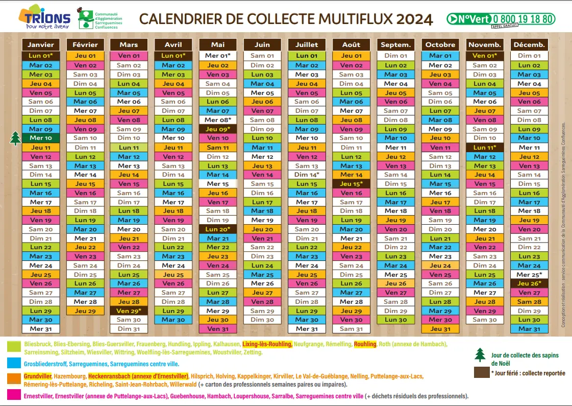 Calendrier de collecte 2024