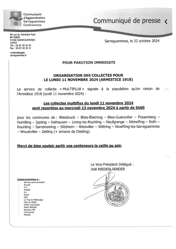 Collecte multiflux reportee